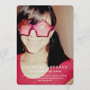 Photo Graduation Party Modern High School Custom Invitation