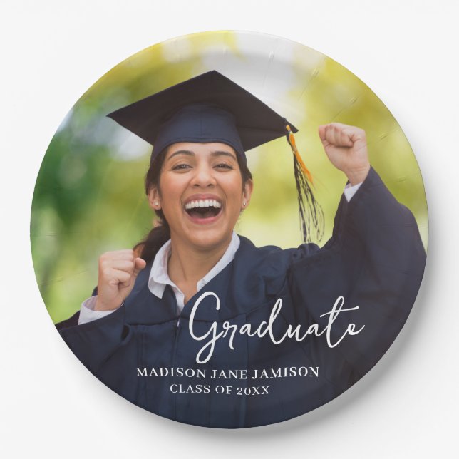 Photo Graduation Party  Paper Plate (Front)