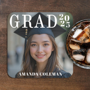Photo Graduation Party Square Paper Coaster