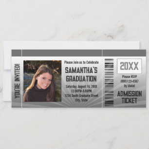 Photo Graduation Party Ticket Invitation