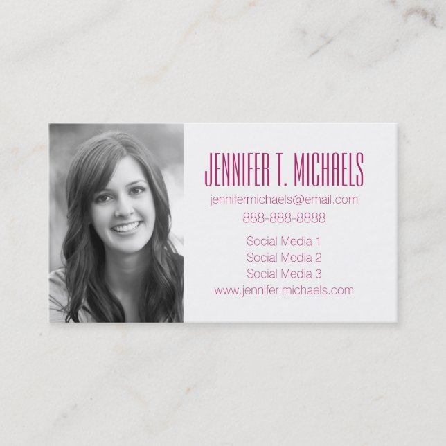 Photo Graduation | Pink Flamingos Calling Card (Front)