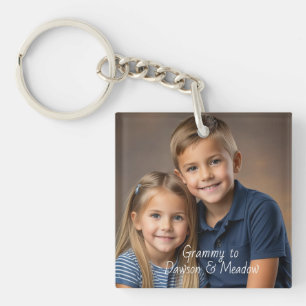 Photo Grandchildren for Grammy Personalise Key Ring