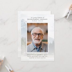 Photo Great Outdoors River Memorial Prayer Card