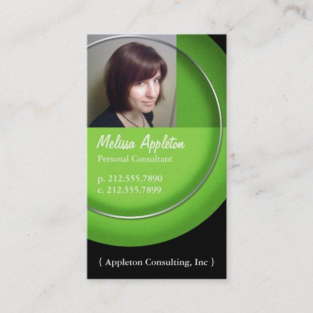 Photo - Green Circle Professional Business Cards (Front)