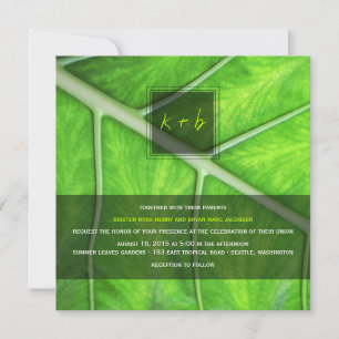 Photo Green Leaf Nature Photography Wedding Invite