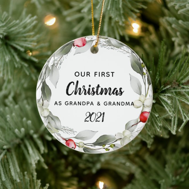 Photo Greenery | First Christmas Ceramic Ornaments (Tree)