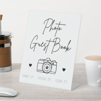 Photo Guest Book Pedestal Sign