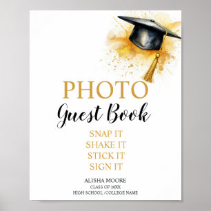 Photo Guest Book Sign, Graduation Photo Guestbook