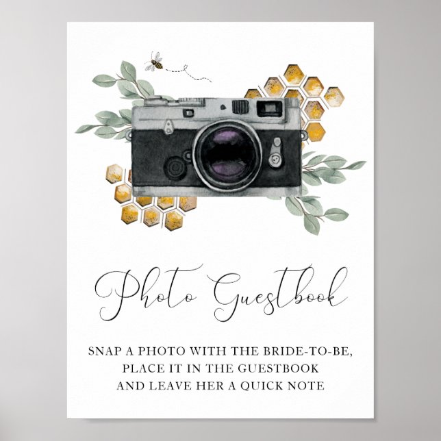 Photo Guestbook Bees and Eucalyptus Sign (Front)