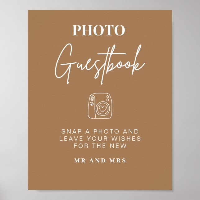 Photo Guestbook | Modern Minimalist Wedding Sign (Front)
