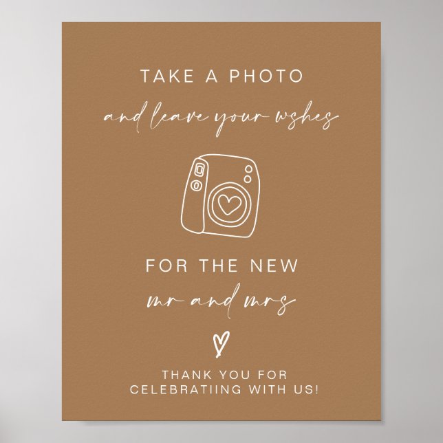 Photo Guestbook | Modern Minimalist Wedding Sign (Front)