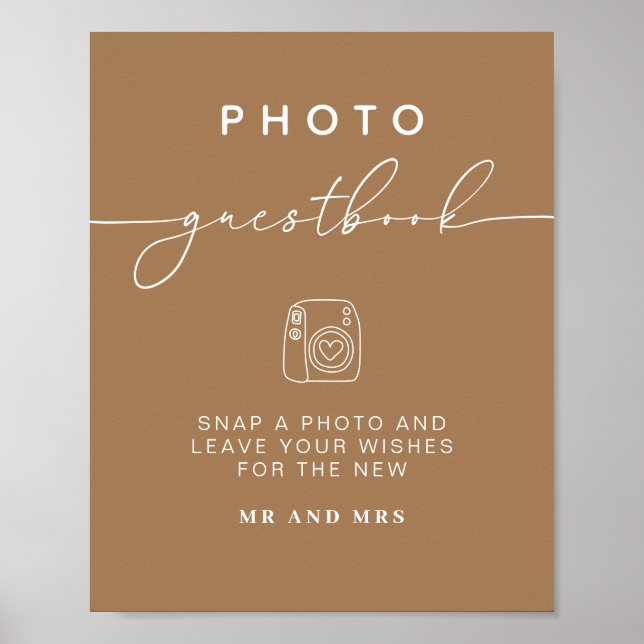 Photo Guestbook | Modern Minimalist Wedding Sign (Front)