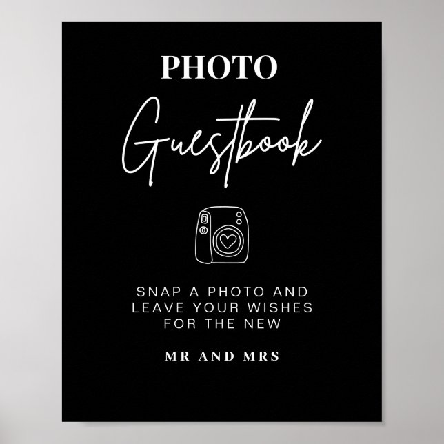 Photo Guestbook | Modern Minimalist Wedding Sign (Front)