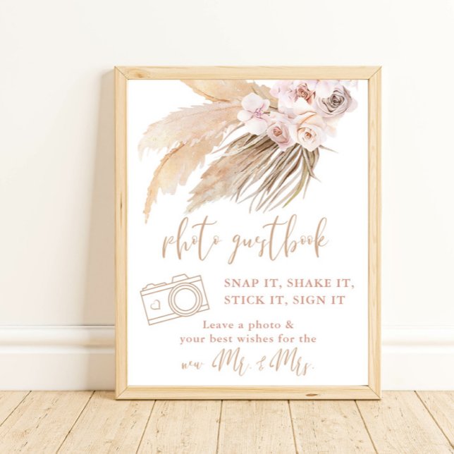 Photo guestbook snap it, sign it pampas grass sign (Creator Uploaded)