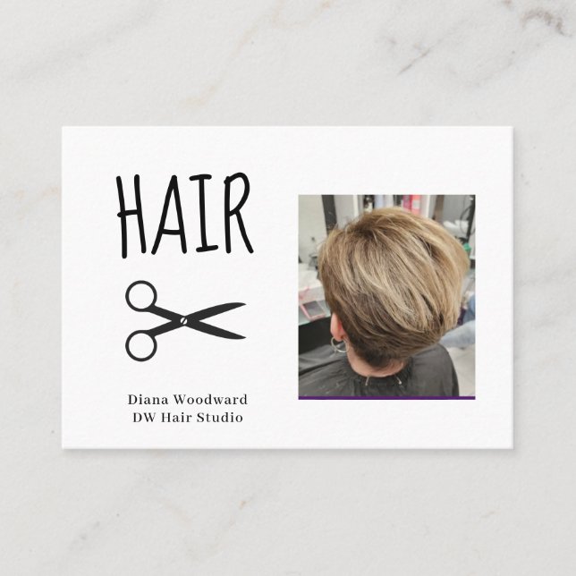 Photo Hairdressers Business Card (Front)