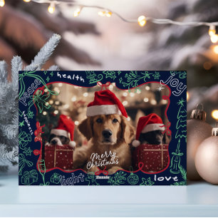 Photo Hand Drawn Merry Christmas Card