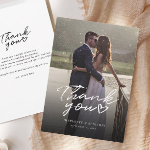Photo Hand-Lettered Wedding Thank You