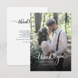 Photo Hand-Lettered Wedding Thank You Card