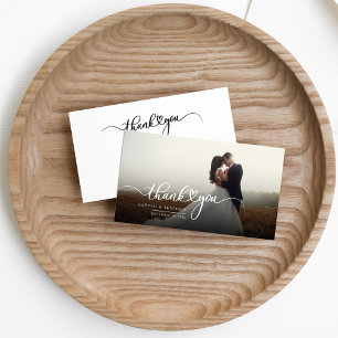 Photo Hand-Lettered Wedding Thank You Card