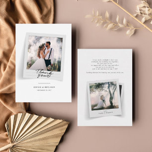 Photo Hand-Lettered Wedding Thank You Card