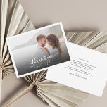 Photo Hand-Lettered Wedding Thank You Card<br><div class="desc">A great and thoughtful way to thank your friends,  family,  and coworkers who graced you with their presence on your wedding day with this modern minimalist photo thank you card featuring a script hand lettered "thank you" and a love heart. Easily customise this by clicking the "Personalise" button</div>