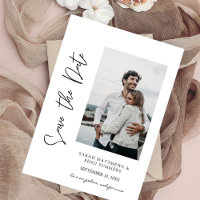 Photo & Hand Typography Save the Date 3 Vertical