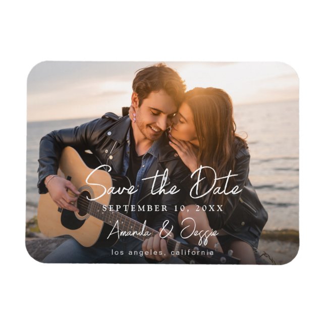 Photo - Handwriting Horizontal Save the Date 3 Magnet (Horizontal)