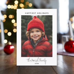 Photo Handwritten Christmas - Modern Boho Dots Holiday Card