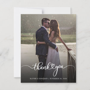 Photo Handwritten Wedding Thank You Card