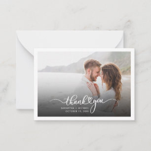 Photo Handwritten Wedding Thank You Card