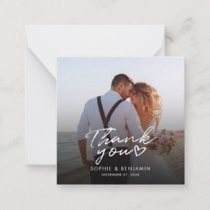 Photo Handwritten Wedding Thank You Card