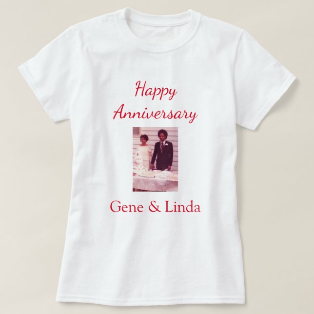 Photo Happy Anniversary T-Shirt (Design Front)