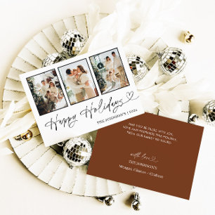 Photo Happy Holidays Card, Modern Merry Christmas Invitation