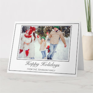 Photo Happy Holidays Modern Minimalist Greeting Card