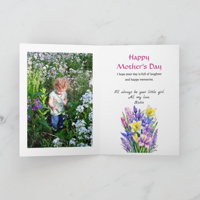 Photo Happy Mother's Day Spring Flowers Card (Inside)