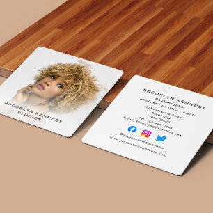 Photo Headshot Social Media Freelance Photographer Square Business Card