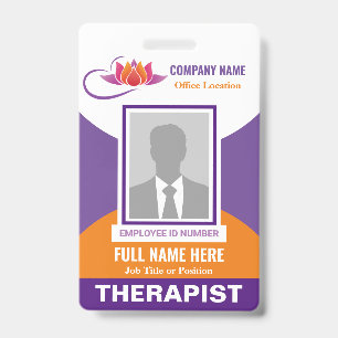 Photo Health Emotional Support Any Colour Template ID Badge