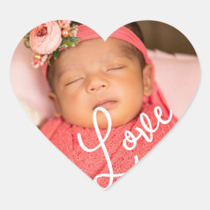 Photo Heart and Love Calligraphy Sticker