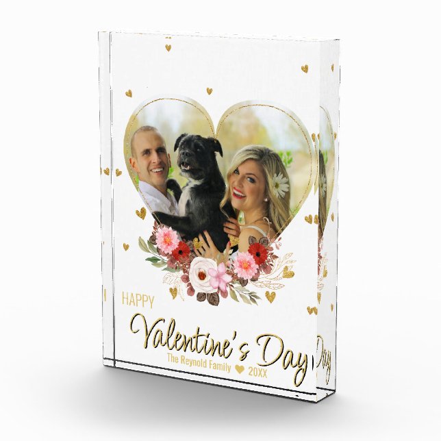 Photo Heart Gold Valentine's Day Glitter Hearts (Right)