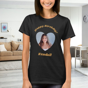 Photo heart name birthday T-Shirt