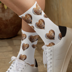 Photo Heart Pet Cat Dog Family Socks