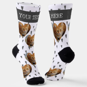 Photo Heart Pet Cat Dog Personalised   Socks
