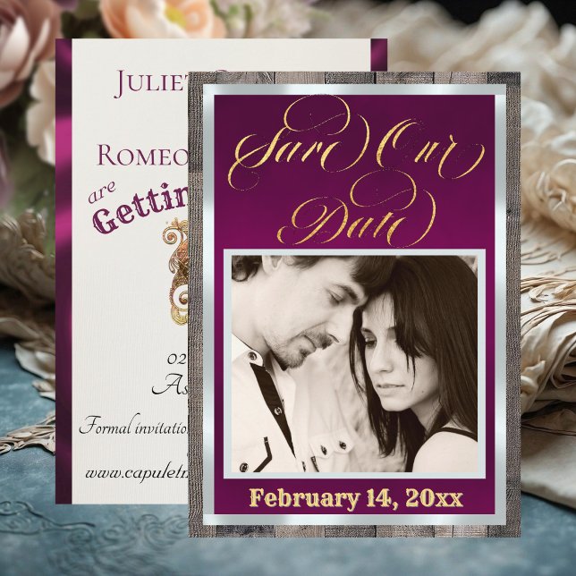 Photo & Heart - Plum Save The Date (Creator Uploaded)
