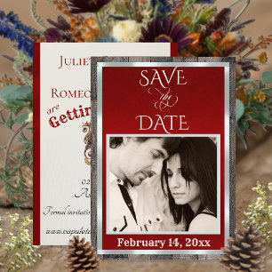 Photo & Heart - Red Save The Date