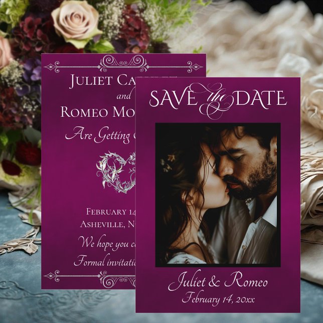 Photo & Heart Save the Date on Plum (Creator Uploaded)