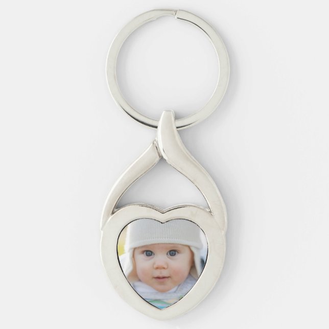 Photo Heart-Shaped Keychain (Front)