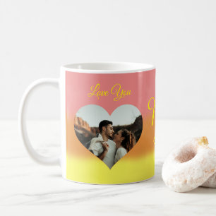 Photo Heart Template Sunrise Couple Coffee Mug