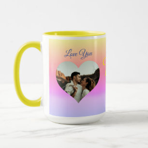 Photo Heart Template Sunrise Couple Mug