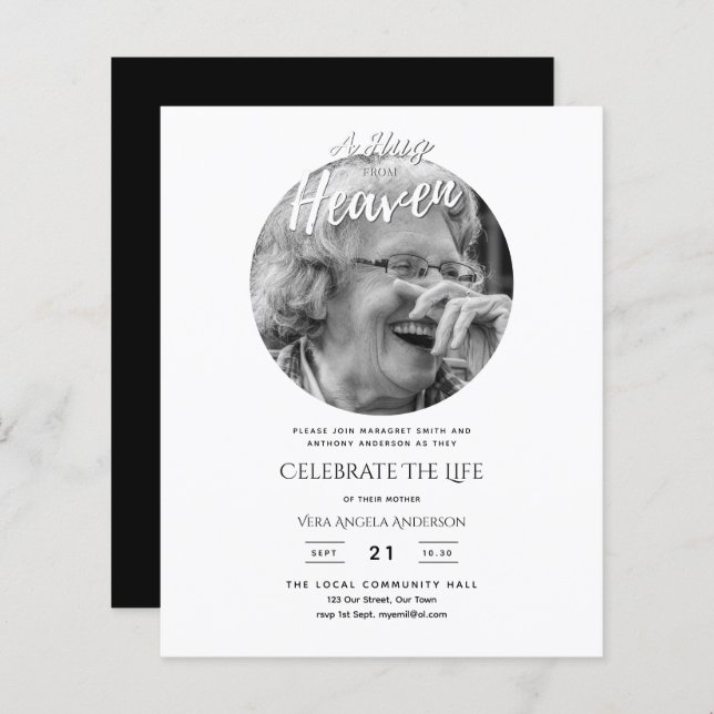 PHOTO Heaven Poem Celebration of Life Funeral (Front/Back)