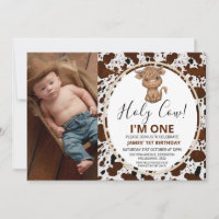 Photo Highland Cow Cow Print 1st Birthday